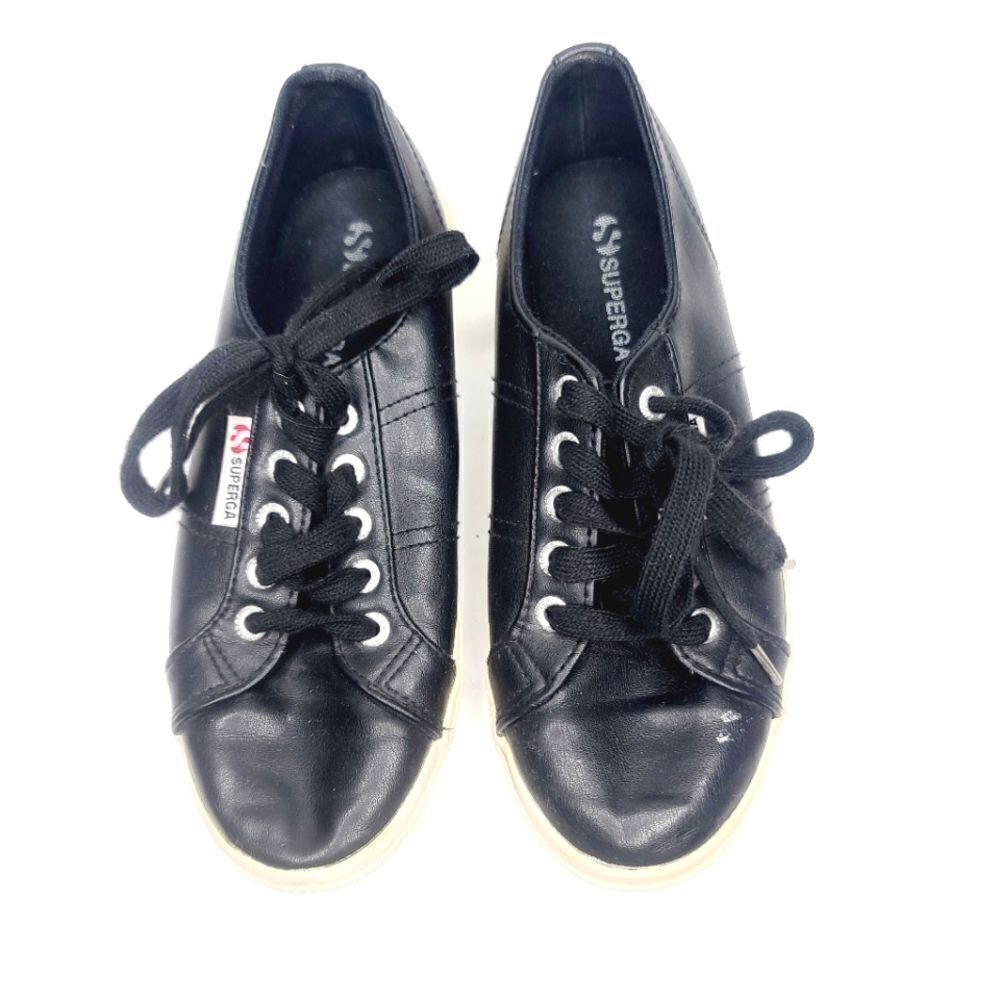 Superga Black Classic Low Top Lace Up Sneakers size US W 6 1/2